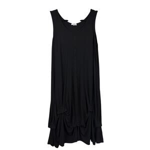 Heartstring by Kleen Black Sleeveless Scoop Neck Ruffled Dress Size 1X